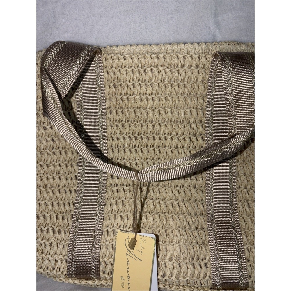 Vintage Havana Wow Rafia Crochet Tote Beige Lightweight Beach Pool Vacation NWT - Picture 2 of 9